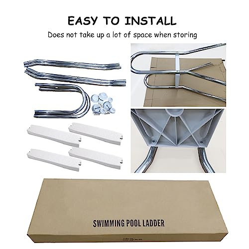 Escalera para piscina sobre suelo de acero inoxidable antideslizante miniatura 6
