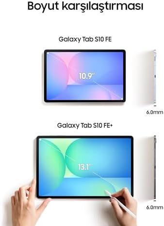 Samsung Galaxy Tab S10 FE, Wi-Fi Android Tablet, 8GB RAM, 128GB Depolama, 10.9 İnç, 90Hz Ekran, S Pen Dahil, IP68, 8000mAh Batarya, Mavi (Samsung Türkiye Garantili) - Görsel 5