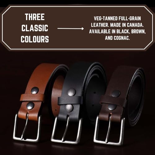 Men's Leather Belt Black Leather Belt Classic Full Grain Leather Belt Handcrafted Leather Belt Made in Canada (34)4