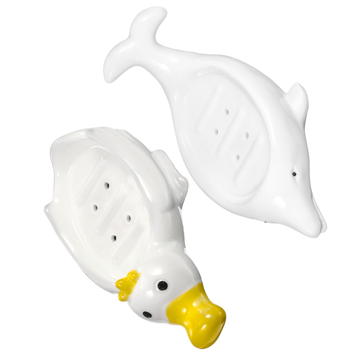 Jabonera de Cerámica con Diseño Marino 2 Piezas para Baño