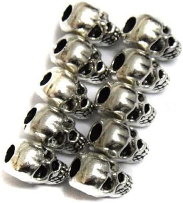MosBug 30pcs Approx Tibet Silver Skull Spacer Beads, Great DIY Accessories for Necklace, Bracelets and Earrings Making