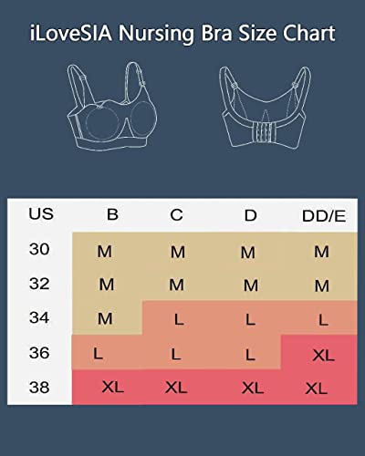 Ilovesia Women's Lace Nursing Bra Wirefree Breastfeeding Maternity Bras M Pink #TOP5