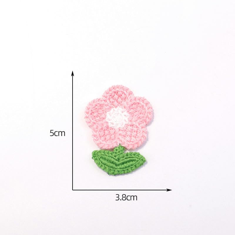 Naszywka haftowana 5 * 3,8 cm 30 szt. małych naszywek z kwiatami szydełkowymi, naszywki haftowane, aplikacje żelazne, chińskie na odzież, do przyszycia kurtkę jeansową(Big Red)