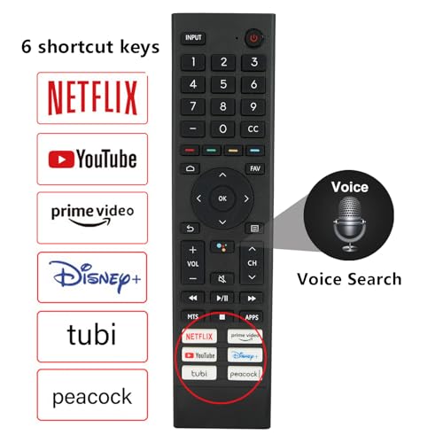 Télécommande de rechange ERF3J80H pour Hisense 4K UHD Android Smart TV