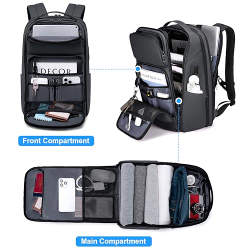 FENRUIEN 17" Gray Backpack & Side Sling Bag for Work & Travel3