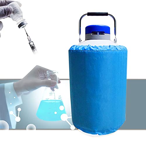 ZhiLianZhao Azoto Liquido Contenitore Cryogenic, Design con Impugnatura Antiscivolo, Manicotto Protettivo Addensato, Riutilizzabile, per Bellezza, Allevamento di Animali, Ricerca Scientifica,2L