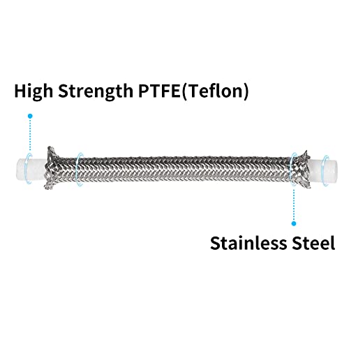 Muhize Transmission Cooling Lines - Upgrade 6An Stainless Steel Braided Lines 52 Inch For Chevy Ford Mopar Gm Gmc Buick Cadillac, Transmission Cooler Hose Line Kit Compatible With Th350 700R4 Th400 #TOP3