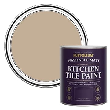 Rust-Oleum Brown water resistant Kitchen Tile Paint in Matt Finish - Salted Caramel 750ml