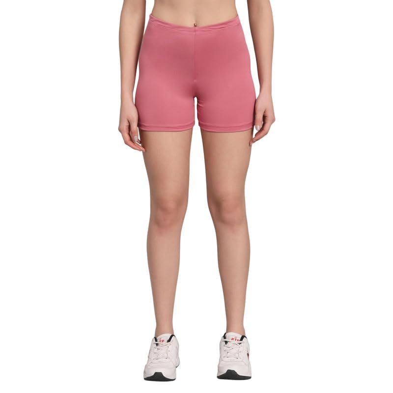 Image of Women's Workout Yoga Athletic Running Dance Gym Shorts High Waist Cheerleader Volleyball Short Pants Old Rose