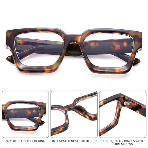 Image of Blue Light Glasses for Women - Computer Glasses 99% Blue Light Blocking - Fashion Rectangle TR90 Frame Eyeglasses
