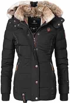 MARIKOO Firella XVI extra lange winterjas voor dames, warme gewatteerde