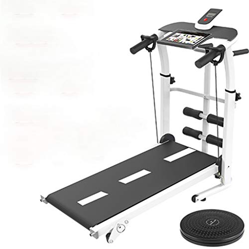 Image of Household Small Folding Treadmill Indoor Ultra-Quiet Simple Mini Mechanical Walking Running Machine Weight Loss Fitness Equipment，Installation-Free,Walking Jogging Machine for Home /Office Use