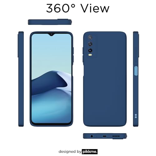 Image of Outlouders Back Cover for Vivo Y12s / Y20 / Y20i / Y20G | Camera Protection | Durable Soft Matte Silicone Bumper Case (Blue)