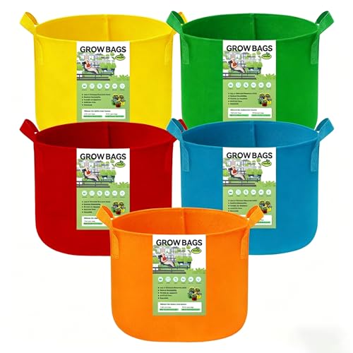 Bolsas de cultivo de plantas en tela colorida para llenar de vida su terraza y huerto urbano 2