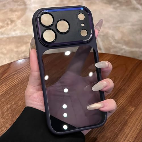 Coque iPhone 13 Pro Max étui métal noir rigide translucide et bumper de protection