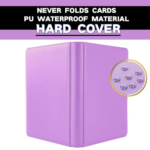 Image of 1000+ Pockets Trading Card Binder, 16-Pocket Card Ablum Compatible with MTG,Sports Cards & Other Standard Size Trading Cards (Light Purple)