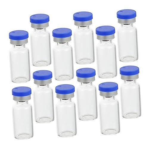 LIFKOME 50Pcs Glass Sample Vials with Caps Leak Storage Bottles for Liquids Laboratory Glass Vials for Experiments Pocket Sized Transparent Containers for Analysis