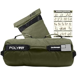 Polyfit Sandbag Pro – Workout Sandbag with Triple Closure Filler Bag and Reinforced Nylon Webbing – Sand Not Included – Multiple Colors & Sizes