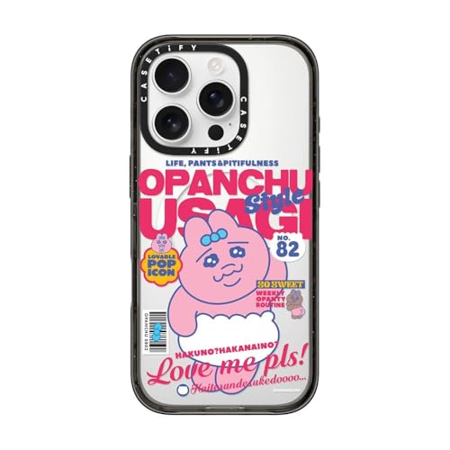 CASETiFY �C���p�N�g iPhone 16 Pro �P�[�X [MagSafe�Ή�/���^ �y��/�ϏՌ�/Opanchu Usagi Co-lab] - OPANCHU USAGI MAGAZINE CASE - �N���A �u���b�N