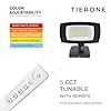 TIERONE 28W LED Flood Light with Remote Control 5 CCT tunable Outdoor LED Security Light for Gardens Garage UL Listed Residential LED Full Cutoff Wall Pack 3200LM IP65 Waterproof Dark Bronze 2 Pack