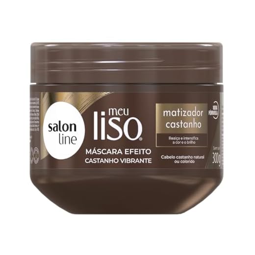 Salon Line, Meu Liso, Máscara, Matizador Castanho, Vegano - Para Cabelos Lisos, Ondulados, Alisados, Relaxados ou Quimicamente Tratados, 300g