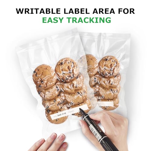 FRESKO 8"x12" Food Vacuum Sealer Bags, 120Pcs PreCut Bags for Food Vacuum Storage, Vacuum Seal Food Sealer Bags with BPA Free and Heavy Duty, Great for Sous Vide Bag Meal Prep