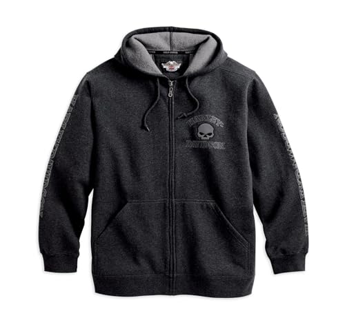 HARLEY-DAVIDSON Męska bluza kurtka rekreacyjna męska bluza z kapturem zapinana na zamek bluza z kapturem kurtka motocyklowa sweter z kapturem, Szary, XXL