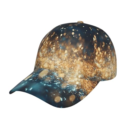 Casquette de baseball à paillettes dorées avec visière de protection solaire