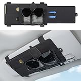 SEG Direct Sun Visor Extender for Car, Sun Blocker with Magnetic Sunglass Holder Hanger Clip, Ticket Card Organization Pouches, Side Sunshade Visor Organizer Accessories, Black