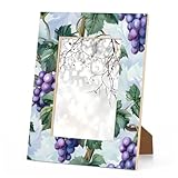 Tiveruda Purple Grapes 4x6 Picture Frame Display 4x6 Picture Rustic Picture Frames Wood Frame for Table Top or Wall Mounting Family Gifts