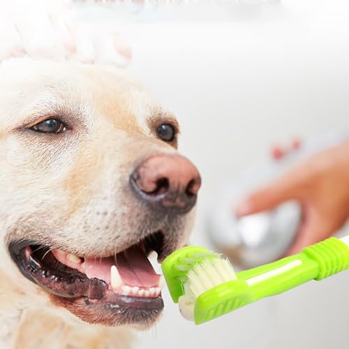 Image of 5PCS Dog Toothbrush Kit Cat Toothbrush Finger Toothbrushes Triple Head Dog Toothbrushes for Dogs, Cleaning Pet Brushes for Puppy Dogs Cat Dental Care