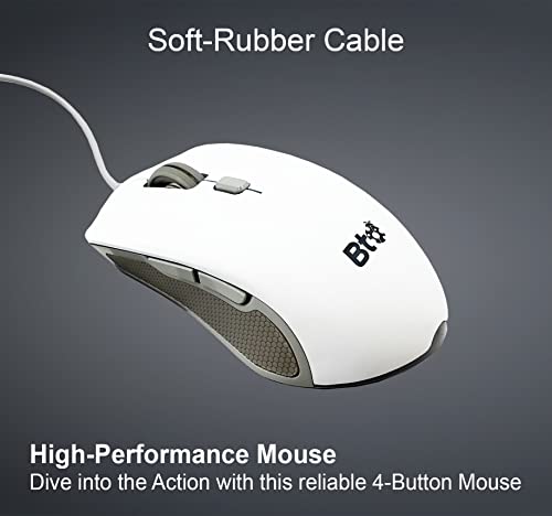 Bto Cm-418Wh 4 In 1 Backlit Gaming Full Size Keyboard, Mouse, Mouse Pad And Headset Combo. Advanced 26-Key Rollover For Enhanced Command Readings, Compatible With Desktop, Laptop, Pc ( White ) #TOP4