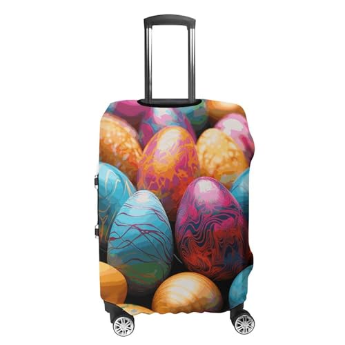 Easter Day Colorful Eggs Printed Luggage Cover Protector, Fits 18-32 Inch Luggage4