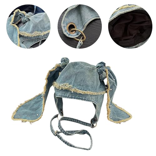 Bonnet long oreilles de lapin pour masquer les imperfections de coiffure avec style hip-hop - 2