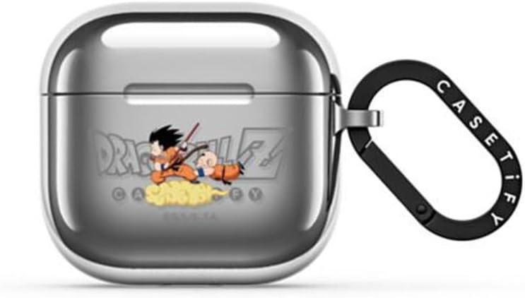 CASETiFY Mirror AirPods Pro (1st/2nd Gen) Case with Ring [Dragon Ball Colab] - Goku & Krillin - Silver