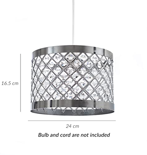 Innoteck Acrylic Moda Sparkly Ceiling Pendant Light Shade, Steel