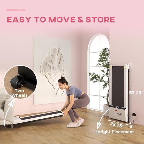 Image of Under Desk Walking Pad Treadmill, Portable Foldable Mini Treadmill for Home with Remote Control, LED Display, 264 lbs Capacity, Compact Small Treadmills for Small Spaces