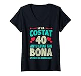 Mujer M'ha Costat 40 Anys Català Samarreta 40 Cumpleaños 40 Años Camiseta Cuello V