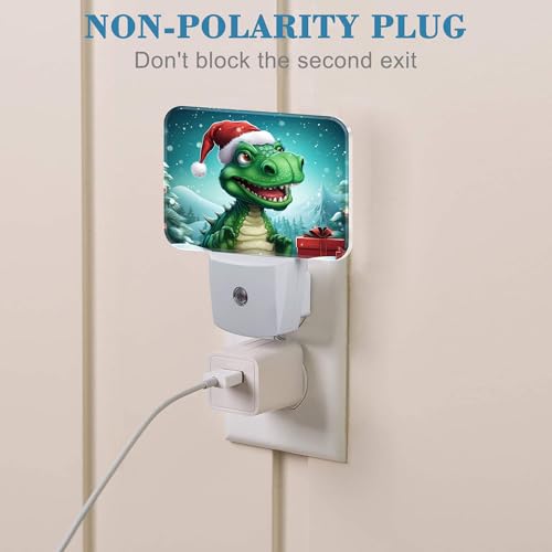 Image of Chrismas Night Light for Kids Girls Boys, Cute Christmas Dinosaur LED Night Light Plug into Wall with Dusk to Dawn Sensor for Room, Hallway, Kitchen, Bathroom, Stairs Decor