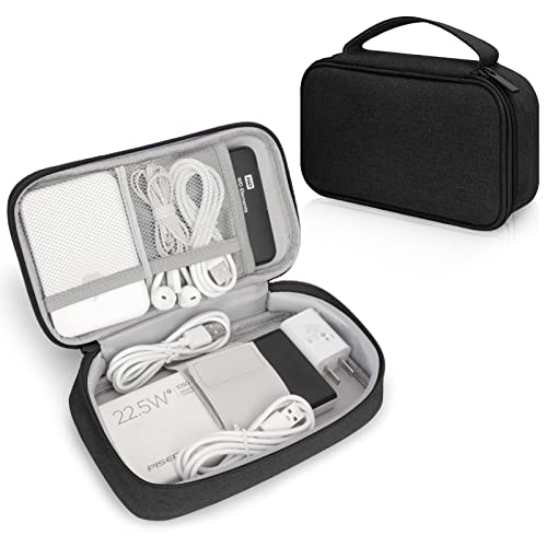 Skycase Travel Electronic Organizer, Waterproof Electronics Accessories Cases,Single Layer Travel Cable Organizer Bag,Accessories Carry Bag for USB Data Cable,Earphone Wire,Power Bank, Phone,Black