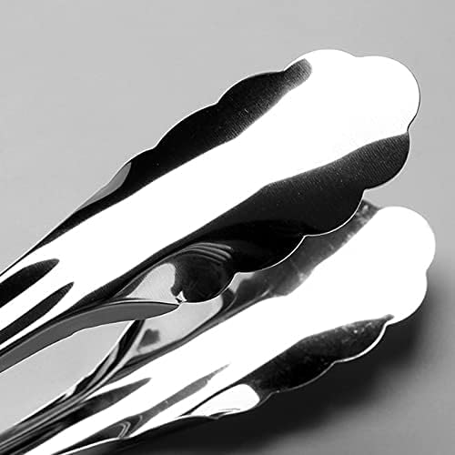 Pinces de Cuisine, Pince de Cuisine en Acier Inoxydable, idéale for Prendre la Viande, du Fromage, Pain, Glace et Plus Encore, Durable, Longueur: 22,5cm