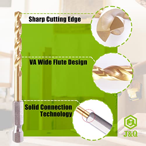 J&Q 3/32 Inch Twist Hex Shank Drill Bits, Hss Sharp Impact Driver Drill Bits For Steel, Copper And Aluminum Alloy (Pack Of 12 Identical Pcs) #TOP1