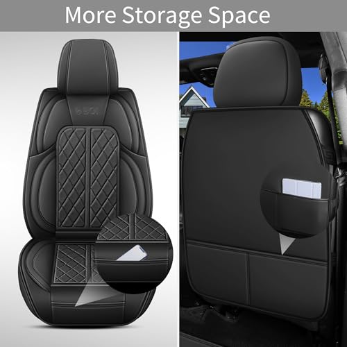 DuDuWang Car Seat Covers Custom Fit for Toyota Tacoma 2016-2023 Breathable Waterproof Faux Leather Protective Seat Cover with Pickup Truck (Black, Front Seat) by DuDuWang - Used condition - Image 4