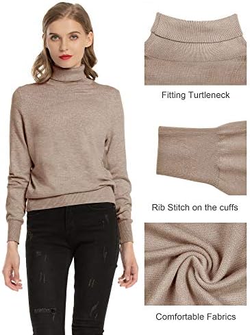 Arshiner Sous-Pull Fille Col Roulé Manches Longues – Thermique Côtelé Extensible Doux Pour Automne Hiver École 4-13 Ans
