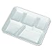 Genpak 10500 Foam School Trays, 5-Comp, 10 2/5 x 8 2/5 x 1 1/4, White (Case of 500)