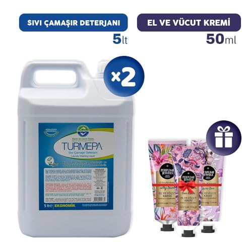 Sıvı Çamaşır Deterjanı 5 L x 2, El Kremleri Hediye