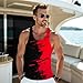 sanatty Men Rave Tank Tops, Graphic Summer Funny Sleeveless, Patriotic, Summer Beach Men's Tanks S - 3XL (US, Alpha, Medium, Regular, Regular, Black Red)