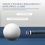 KONLLEN Kij bilardowy z włókna węglowego, 147 cm, profesjonalne kije bilardowe dla dorosłych, technologia z pełnego włókna węglowego, niewielkie odchylenie, końcówka 12,5 mm (łatwa do kontrolowania