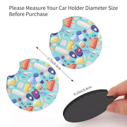 Portavasos para automóvil 2 piezas negro neopreno miniatura 2