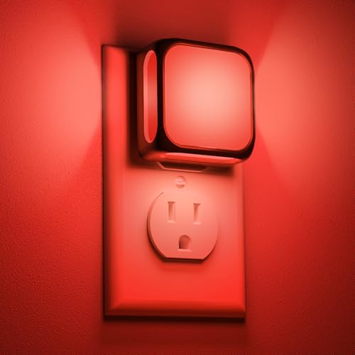 Luzes Noturnas Vermelhas com Sensor de Crepúsculo ao Amanhecer (Pacote com 2)